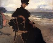 弗朗西斯科 米拉勒斯 加鲁普 : A Lady Seated On A Veranda